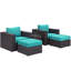Ensemble de mobilier d'extérieur en rotin 5 pièces Convene-1637897009