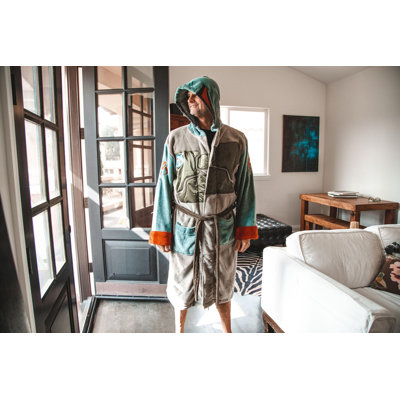 Gender Neutral Mid-Calf Bathrobe with Pockets and Hood