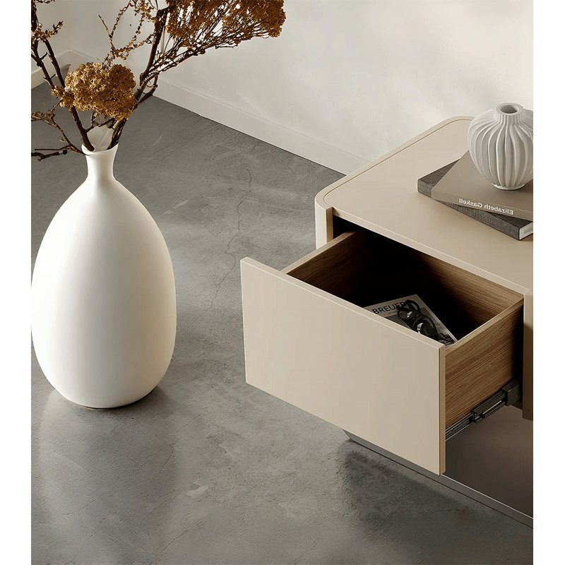 Table de chevet à personnalité en bois massif, rangement à la mode, armoire de rangement légère de luxe.