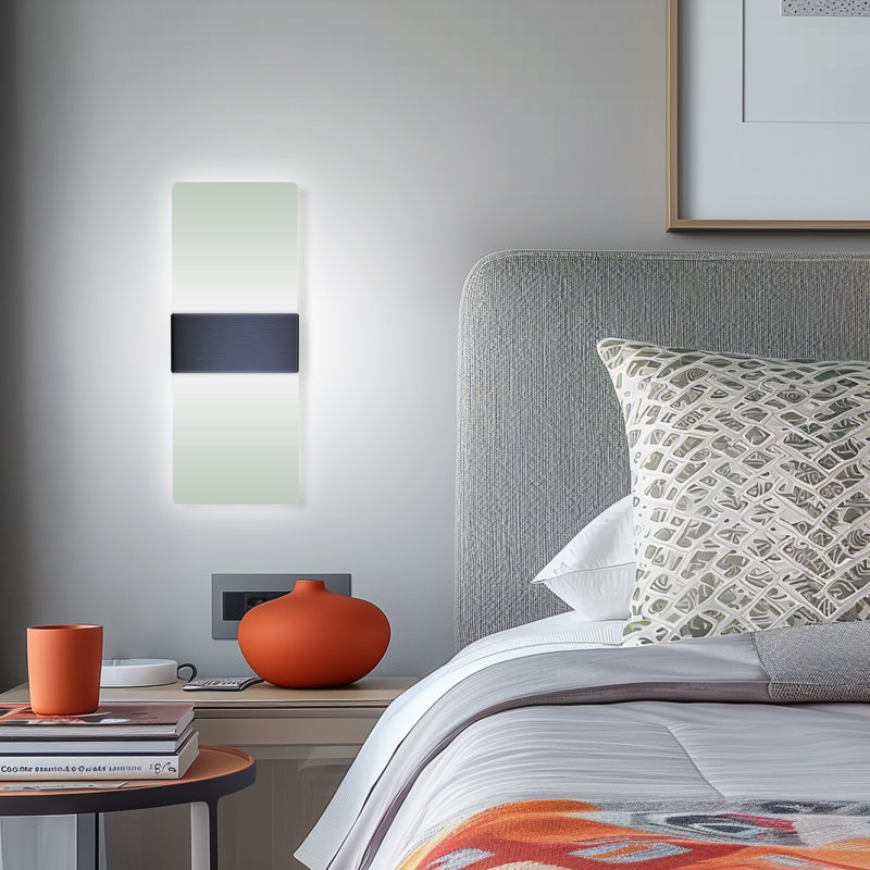 Chistina Modern LED Integrated LED Flush Mount Wall Sconce, Rectangle Vanity Light