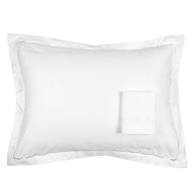 Brazier Sateen Duvet Cover, White, Queen Duvet Cover + 2 Standard Shams