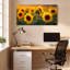 Ensemble de 1 tableau sur toile tendue représentant un champ de tournesols-447094687