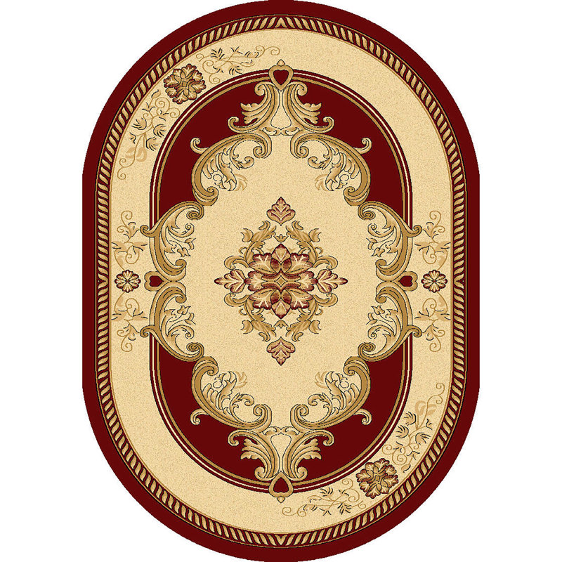Ramsel Performance Oriental Indoor Rug, Oval 6'6" x 9'2"