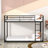 Archil Metal Bunk Bed, Low Bunk Bed With Ladder-545319847-545319841