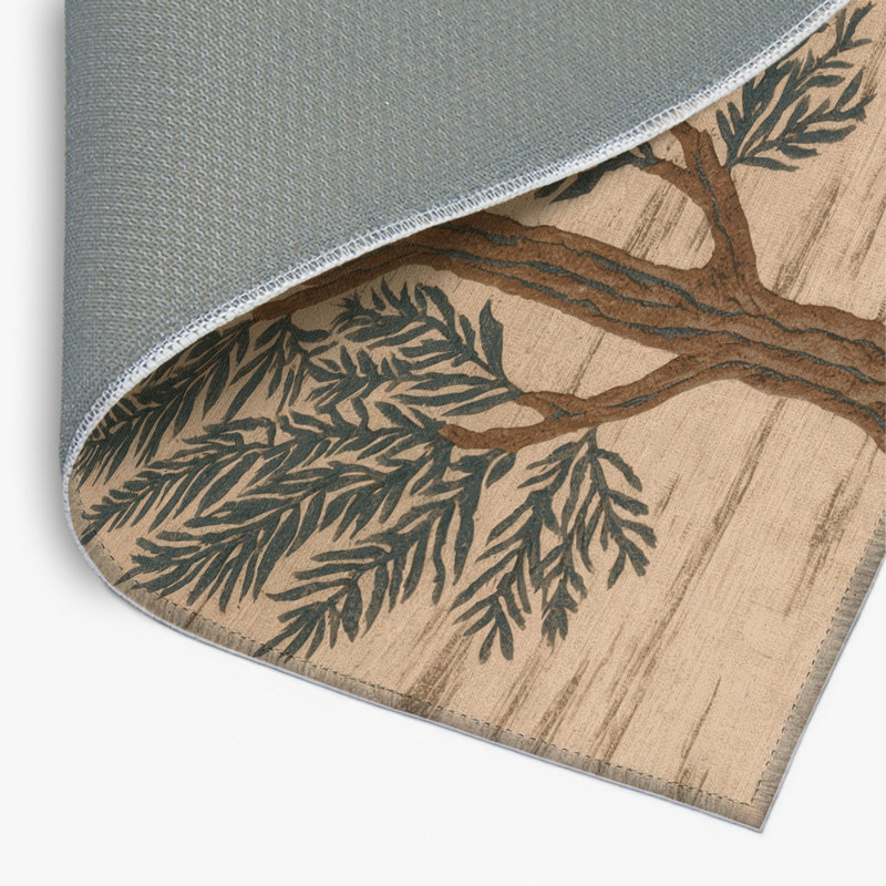 Tapis d'intérieur et d'extérieur brun Botanical, Rectangulaire 8 pi x 10 pi