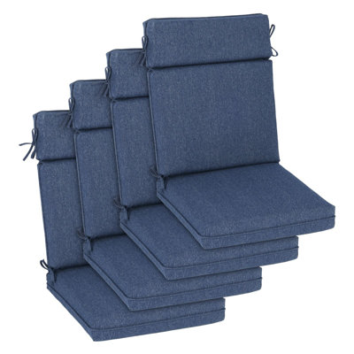 Outdoor High Back Dining Chair Cushion Set