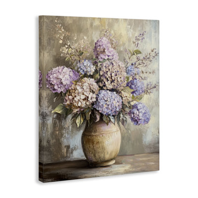  Art sur toile mauve à motif d'hortensias mauves par Petal Prints Design