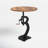 Reiber Round Solid Wood Top Metal Base Dining Table