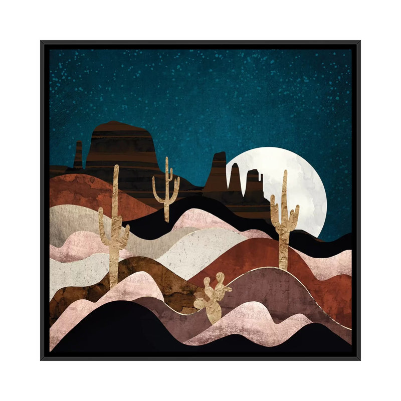 Étoiles du désert - impression, H 37 po x l 37 po x P 1,5 po, Aucun mat, Black Framed Canvas