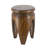 11X11x16.5" Carved Paulownia Wood Accent Table With Natural Brown Finish