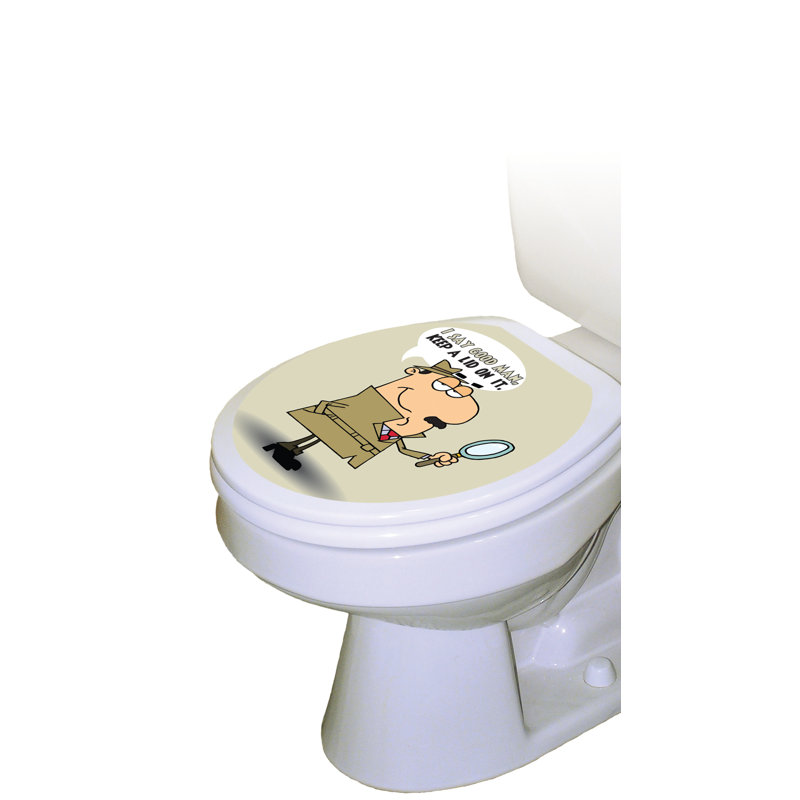 Adhésif décoratif pour siège de toilette - Inspecteur amusant - Toile tatous, Rond