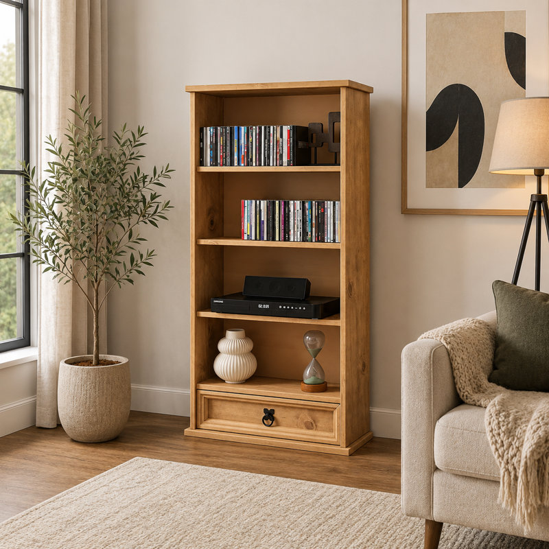 Keana 103cm H x 52cm W Solid Wood Standard Bookcase