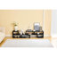 Meuble télé réglable modulaire, console de rangement ouverte noire, centre de divertissement moderne avec plusieurs compartiments, tablette multimédia Freestyle pour la chambre du salon