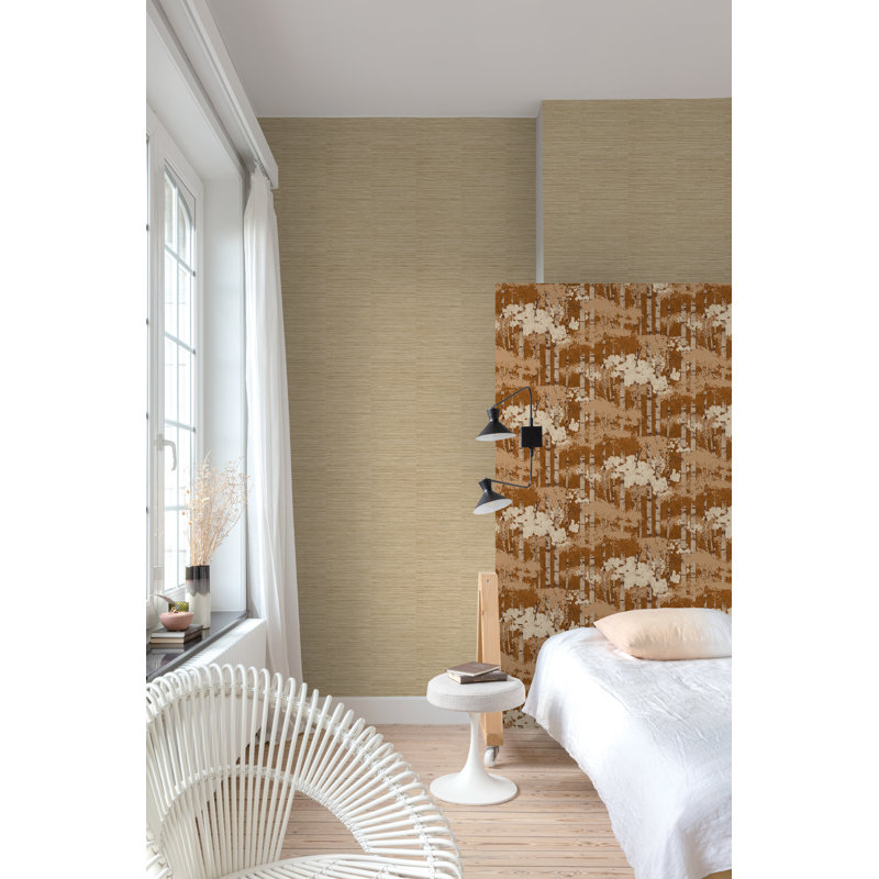 Papier peint forêt métallique, Beige