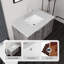 Meuble-lavabo flottant avec comptoir en marbre de culture et porte à fermeture en douceur-1193858199