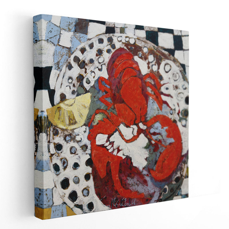 Maine Lobster I - reproduction d'art sur toile, H 12 po x l 12 po