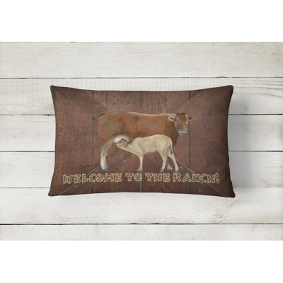 Welcome To The Ranch Indoor/Outdoor Throw Pillow