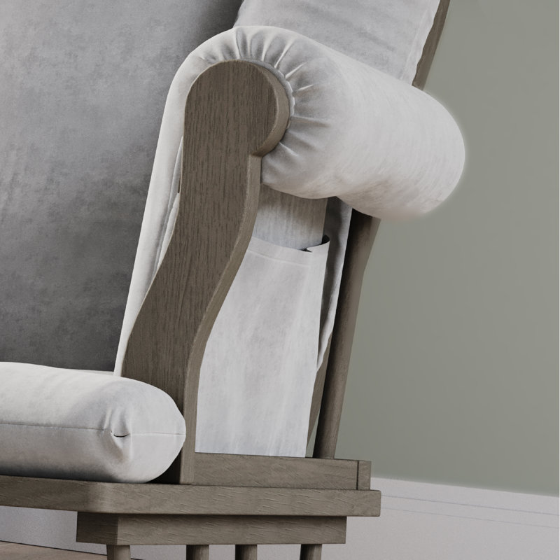 Fauteuil berçant et repose-pieds Cozy, Gris Dapper