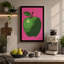 Green Apple on Pink Modern - Wrapped Canvas-1137955801-1137955802