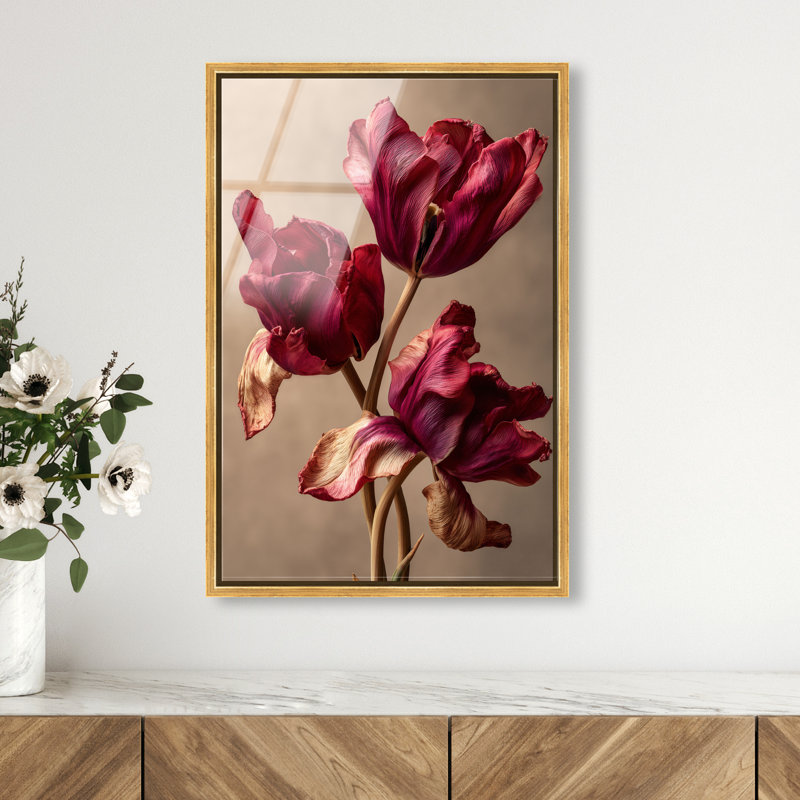 Dark Silk Remains Print by Oliver Gal, 17"H x 25"W, Gold Floater Frame