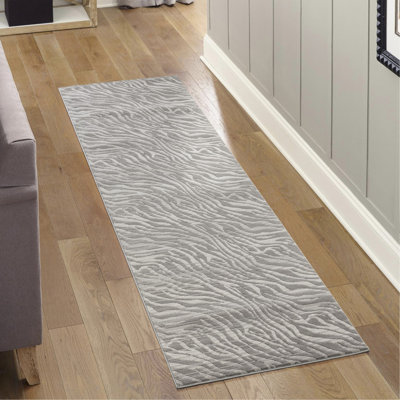 Tapis gris 2 pi 7 po x 9 pi 10 po Geometrix