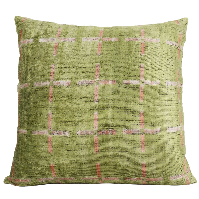 Housse et insert de coussin carré en velours de soie Chester