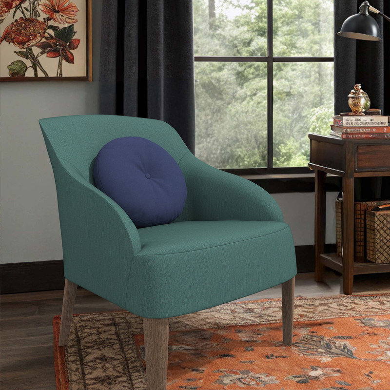 Coussin intérieur / extérieur, housse de coussin ronde de 16 pouces avec insert, Rond 16 po, Marine