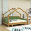 Lit simple en bois avec rails rembourrés-309282240