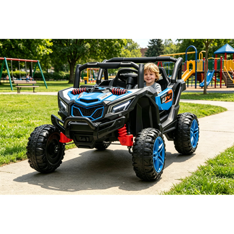 UTV 12V pour enfants avec télécommande, Black/Blue