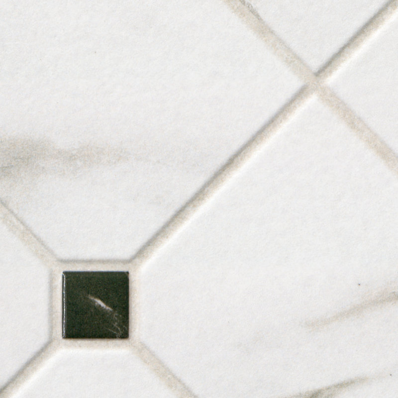 Palmina Clair 17 in. x 17 in. Matte Porcelain Marble Look Checkerboard Floor and Wall Tile, Clair