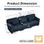 Canapé modulaire 104 po à 3 places avec coussins lombaires et tissu velours côtelé 104 po-425804272-425804278