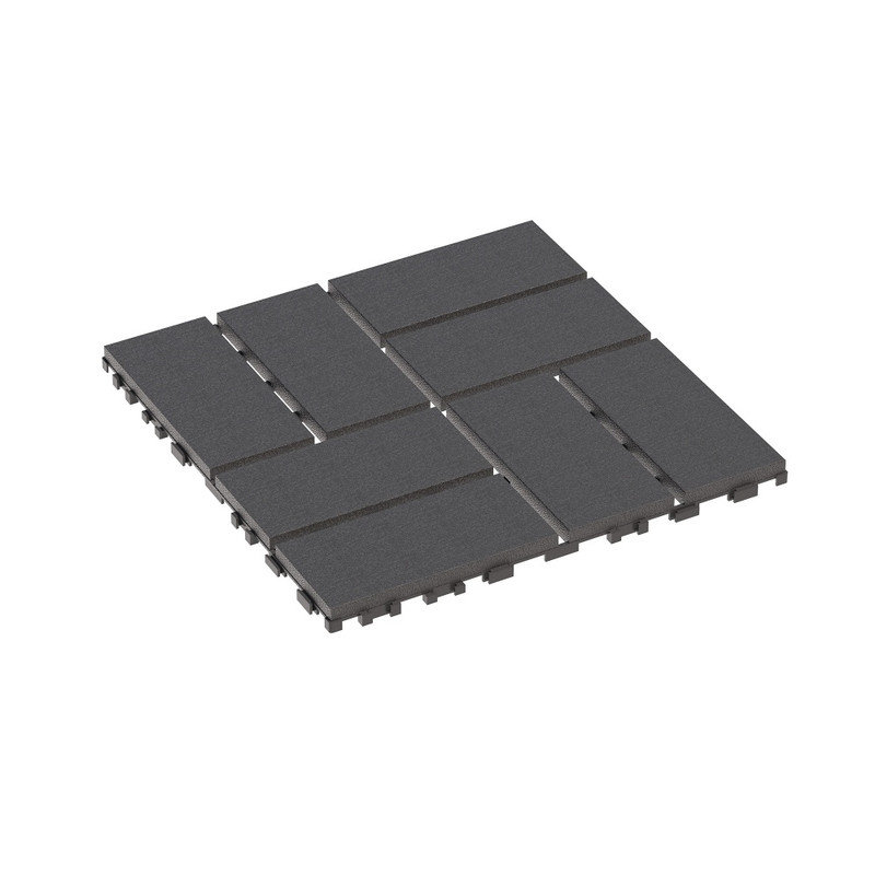 44 Pack 12 Inch Dark Gray Waterproof Plastic Interlocking Deck Tiles for Backyard Pool Patio