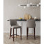 Tabouret de bar en cuir de hêtre Shubert-841358567-811038816
