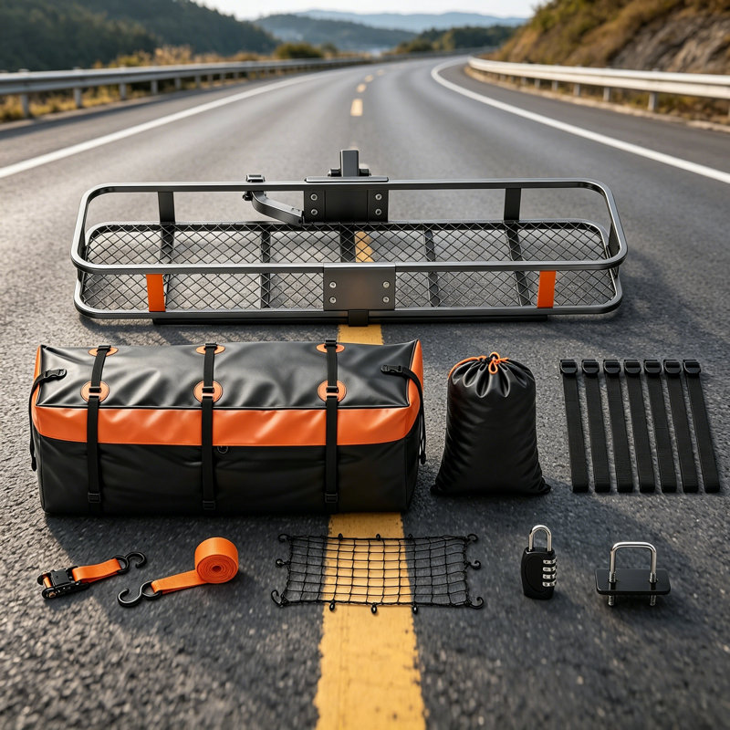 Plateau de transport de bagages pliable avec attelage de remorquage avec grand sac de transport et verrou de réduction du bruit, capacité de poids de 500 lb