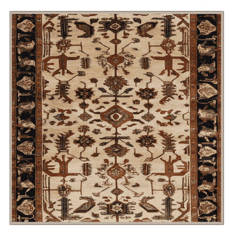Tapis brun lavable à la machine, Carré 5 pi