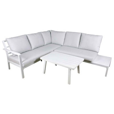 Leaton 233Cm Wide Outdoor Garden Sectional Sofa Set with Cushions