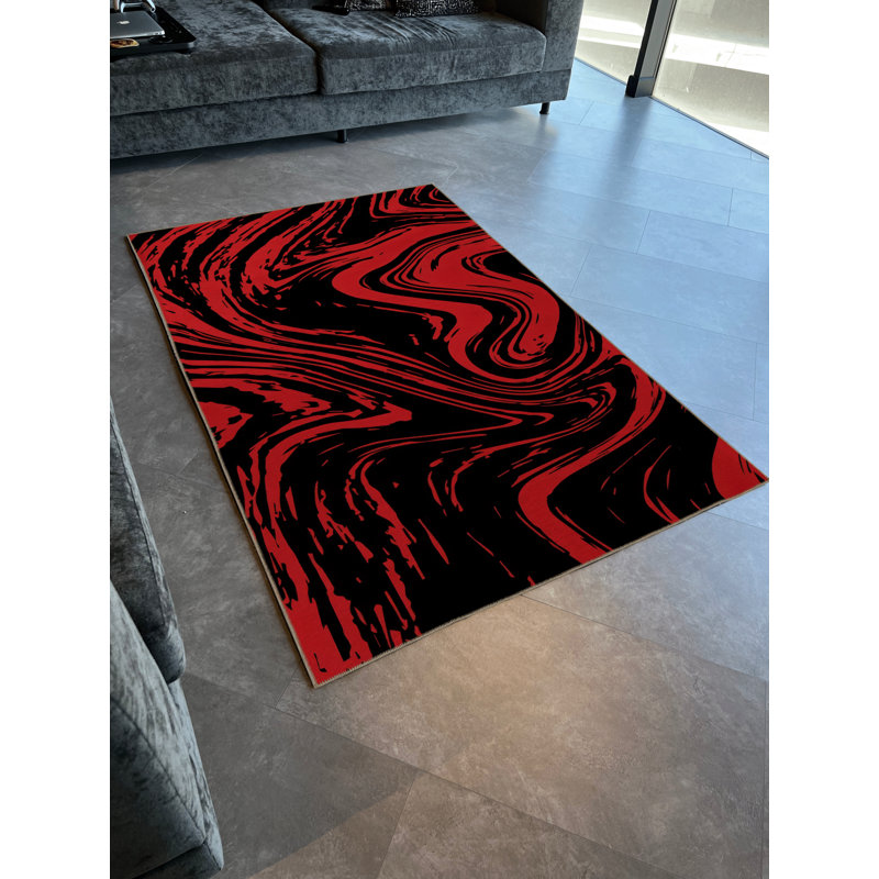 Tapis décoratif moderne Mira, Rectangle 4 pi 7,12 po x 6 pi 6,74 po