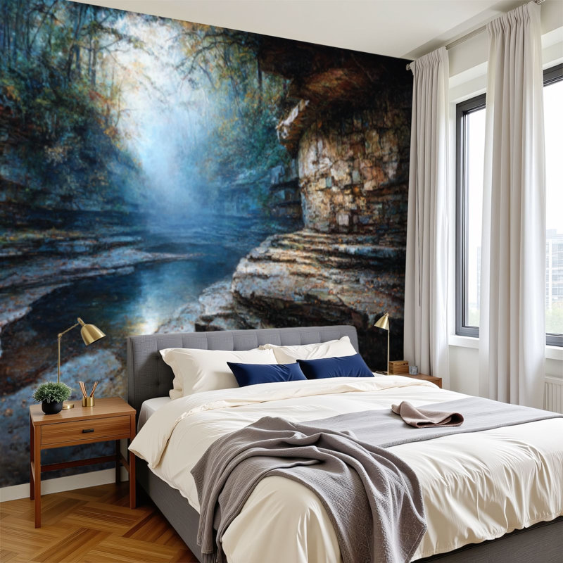 Papier peint adhésif auto-adhésif moderne pour la chambre à coucher L 69 po x l 96 po Peel and Stick