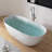 63" x 30" Solid Surface Stone Resin Freestanding Bathroom Soaking Bathtub-124883375