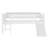 Twin Size Solid Wood Loft Bed with Storage Shelves, LED Lights & Full-Length Guardrails, No Box Spring, White-574996911-574996910