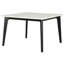 Ensemble de table de comptoir 5 pièces Soa, plateau carré en marbre blanc, 4 chaises, base noire-119906957