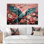 «Blue and Pink Parrot Paradise IV», art mural perroquet