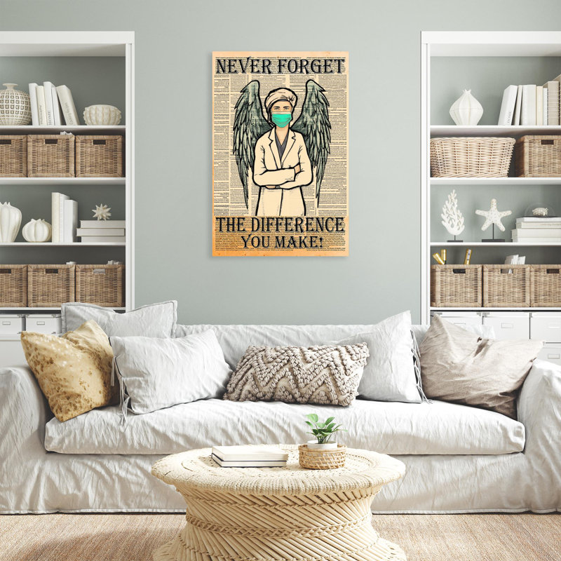Doctor Never Forget The Difference You Make - 1 Pi Doctor Never Forget The Difference You Make - 1 Piece Rectangle Graphic Art Print On Wrapped Canvas - Wrapped Canvas Print