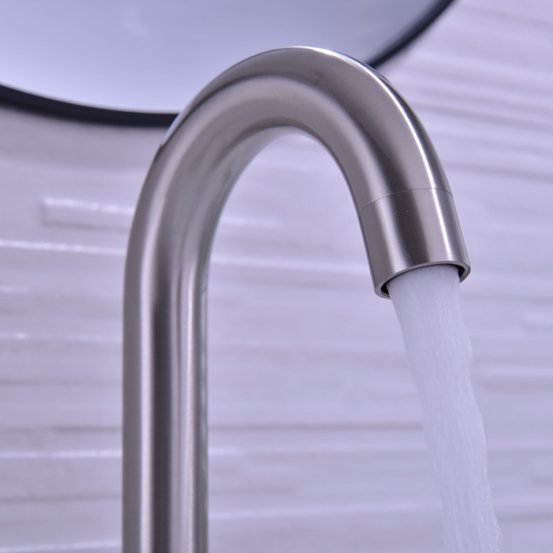 Brass Widespread 2 Handle Bathroom Sink Faucet 8 inch Vanity Faucet with Drain, Brushed Nickel