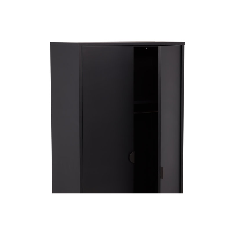Arnolde 2 Door Steel Wardrobe, Black