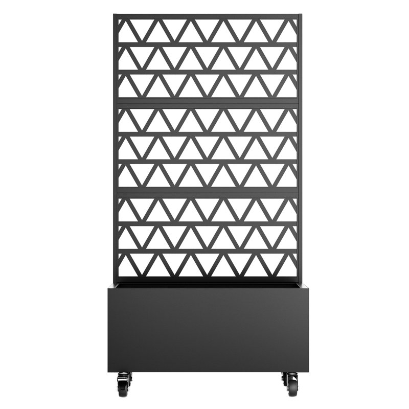 Boîte à fleurs en métal avec lit de jardin surélevé en treillis - 72,05 po x 35,83 po x 16,14 po, écran d'intimité en treillis pour plantes grimpantes, légumes et vignes (assemblage requis)