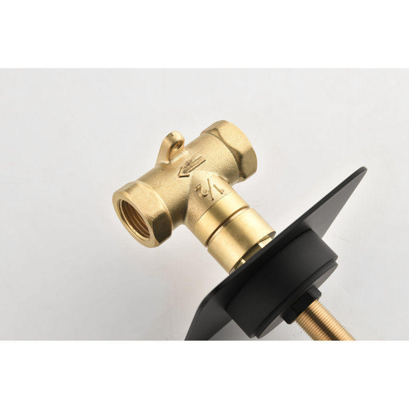 3/4" Cast Metal Shower Valve - Matt Black, Brass Handle, Adjustable, Corrosion , Rust-, Effortless Installation And Management 2.2 In. Height Metal, & Rust Easy To Mount