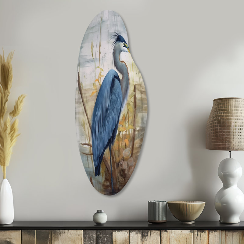 Illianna - animaux, oiseau, forme incurvée, art mural en métal, H 38 po x l 15 po