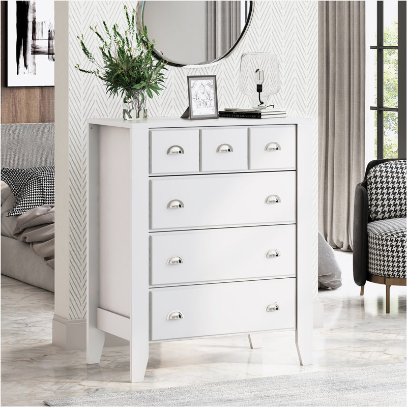 Siaosi 34.76 " W 6 - Drawer Dresser, White