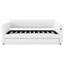 Grand lit plateforme tapissier avec chargement USB et lit gigogne, blanc, robuste et peu encombrant pour la chambre ou la chambre d'amis-1830654192